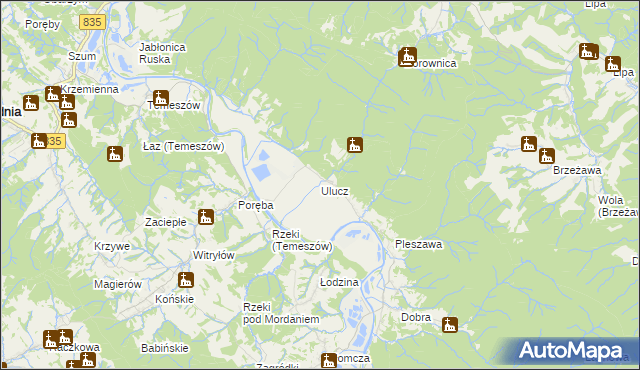 mapa Ulucz, Ulucz na mapie Targeo