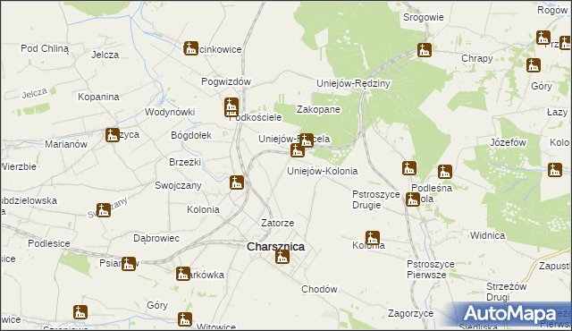 mapa Uniejów-Kolonia, Uniejów-Kolonia na mapie Targeo