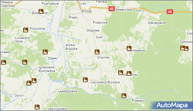 mapa Ursynów, Ursynów na mapie Targeo