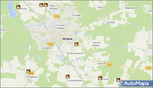 mapa Uskorz Mały, Uskorz Mały na mapie Targeo