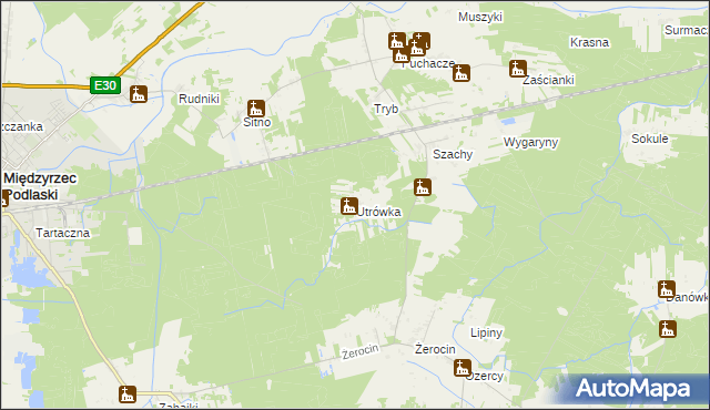 mapa Utrówka, Utrówka na mapie Targeo