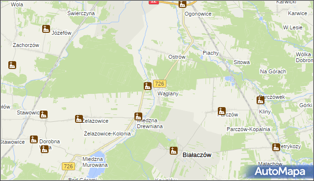 mapa Wąglany, Wąglany na mapie Targeo
