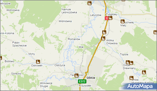 mapa Wał gmina Izbica, Wał gmina Izbica na mapie Targeo