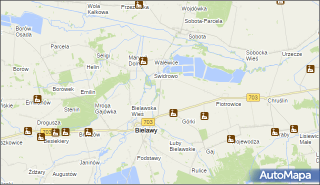 mapa Walewice Osada, Walewice Osada na mapie Targeo