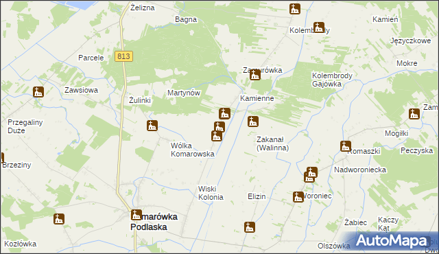 mapa Walinna, Walinna na mapie Targeo