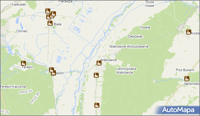 mapa Walkowice, Walkowice na mapie Targeo