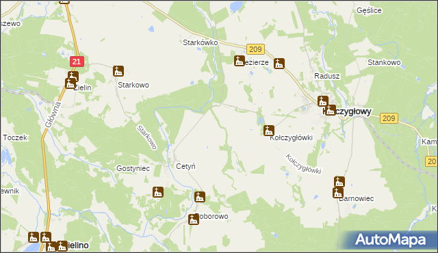mapa Wargoszewo, Wargoszewo na mapie Targeo