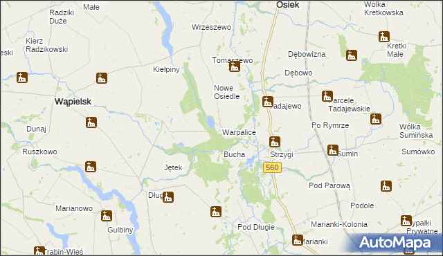 mapa Warpalice, Warpalice na mapie Targeo