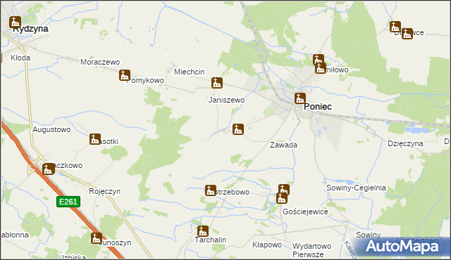 mapa Waszkowo, Waszkowo na mapie Targeo