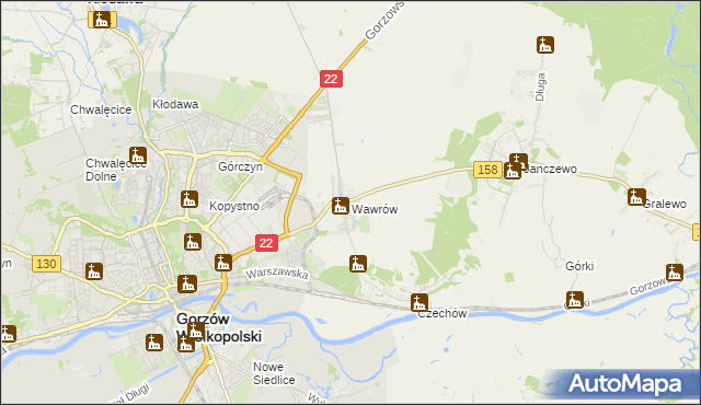 mapa Wawrów, Wawrów na mapie Targeo