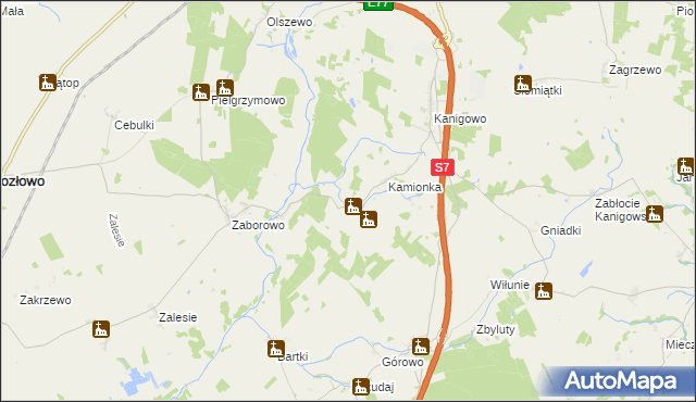 mapa Ważyny, Ważyny na mapie Targeo