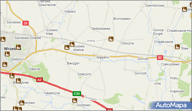 mapa Węgierki, Węgierki na mapie Targeo