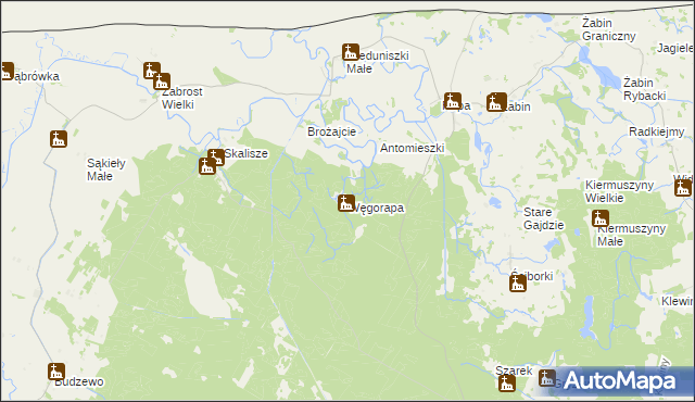 mapa Węgorapa, Węgorapa na mapie Targeo