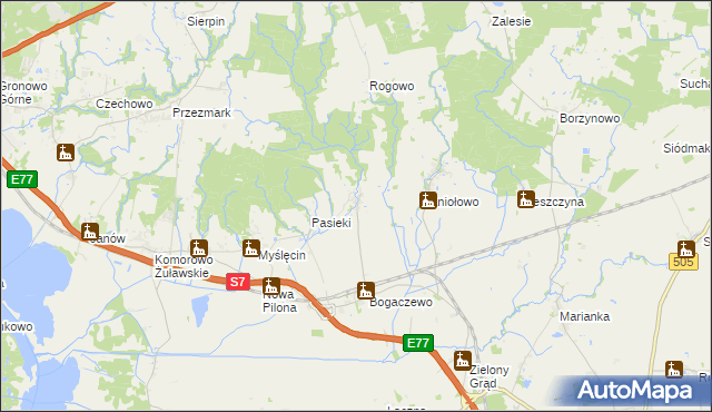mapa Weklice, Weklice na mapie Targeo