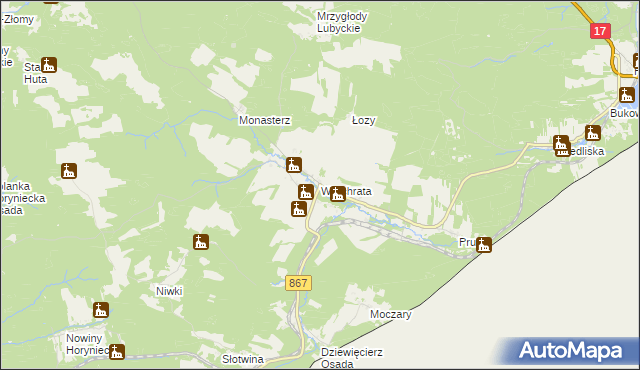 mapa Werchrata, Werchrata na mapie Targeo