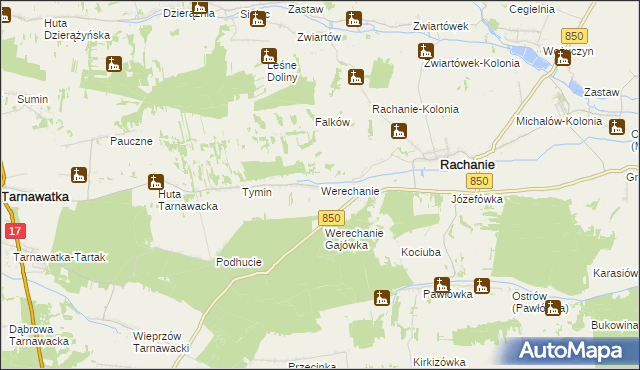mapa Werechanie, Werechanie na mapie Targeo