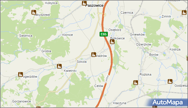 mapa Wiadrów, Wiadrów na mapie Targeo