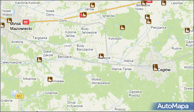 mapa Wiciejów, Wiciejów na mapie Targeo