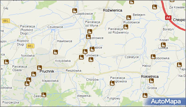 mapa Więckowice gmina Roźwienica, Więckowice gmina Roźwienica na mapie Targeo