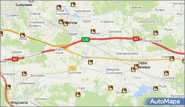 mapa Wielgolas Brzeziński, Wielgolas Brzeziński na mapie Targeo