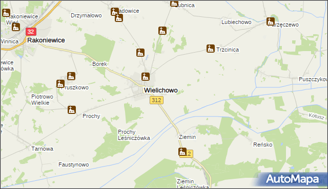 mapa Wielichowo-Wieś, Wielichowo-Wieś na mapie Targeo