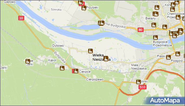 mapa Wielka Nieszawka, Wielka Nieszawka na mapie Targeo