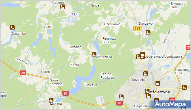 mapa Wieprznica, Wieprznica na mapie Targeo