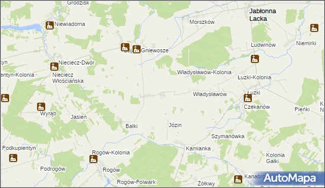 mapa Wierzbice-Guzy, Wierzbice-Guzy na mapie Targeo