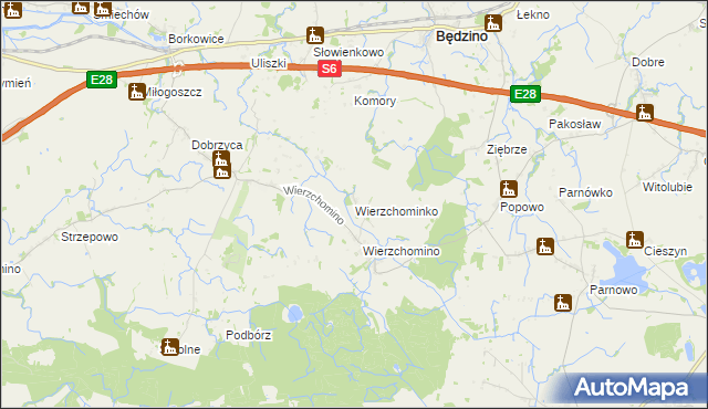 mapa Wierzchominko, Wierzchominko na mapie Targeo
