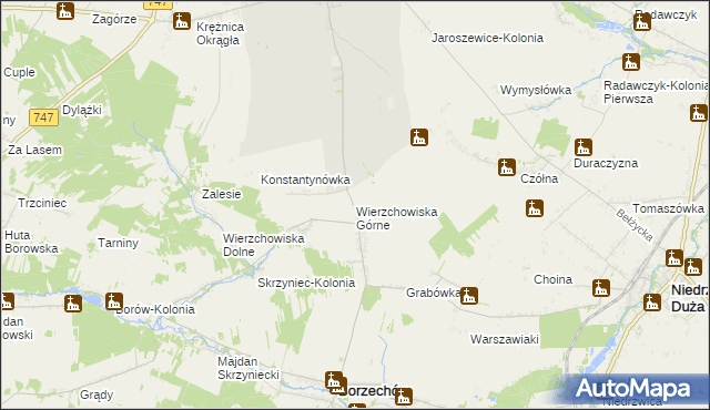 mapa Wierzchowiska Górne, Wierzchowiska Górne na mapie Targeo