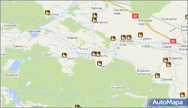 mapa Wierzchy gmina Wołczyn, Wierzchy gmina Wołczyn na mapie Targeo