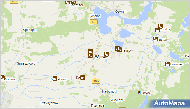 mapa Wijewo, Wijewo na mapie Targeo