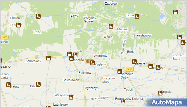 mapa Wiktorów gmina Leszno, Wiktorów gmina Leszno na mapie Targeo