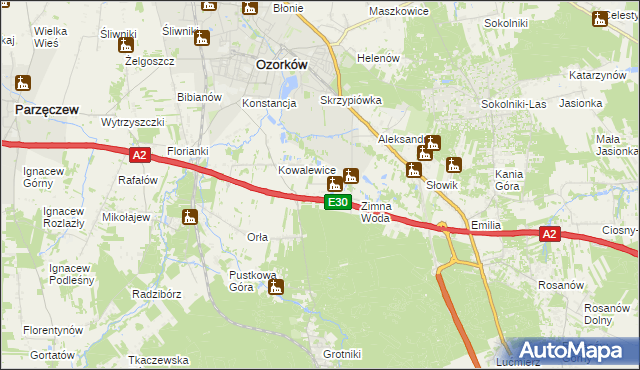 mapa Wiktorów gmina Zgierz, Wiktorów gmina Zgierz na mapie Targeo