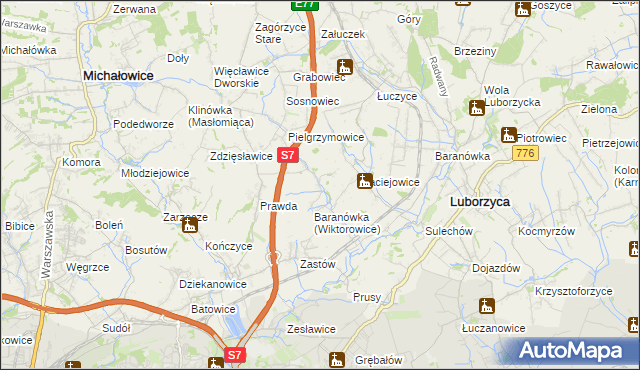 mapa Wiktorowice, Wiktorowice na mapie Targeo