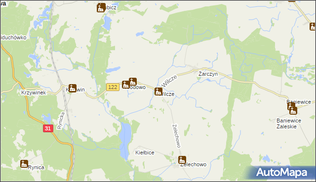 mapa Wilcze gmina Widuchowa, Wilcze gmina Widuchowa na mapie Targeo