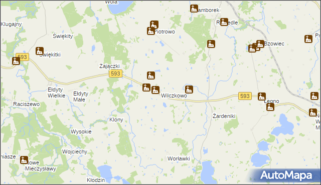 mapa Wilczkowo gmina Lubomino, Wilczkowo gmina Lubomino na mapie Targeo