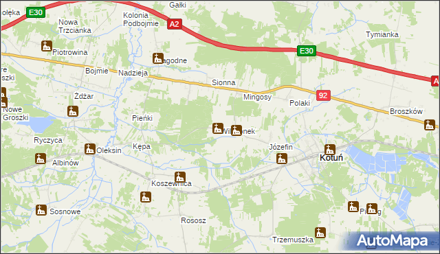 mapa Wilczonek, Wilczonek na mapie Targeo