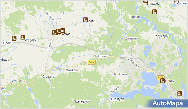 mapa Wilimowo, Wilimowo na mapie Targeo