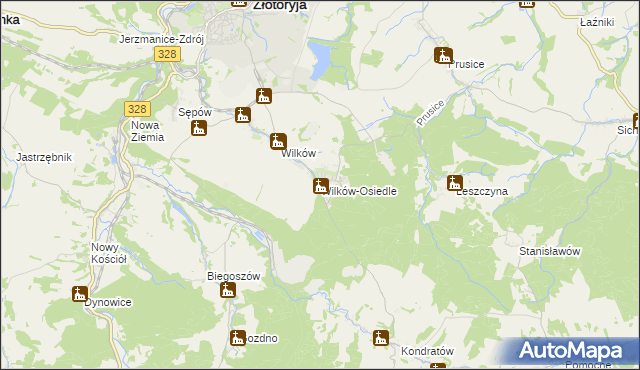 mapa Wilków-Osiedle, Wilków-Osiedle na mapie Targeo