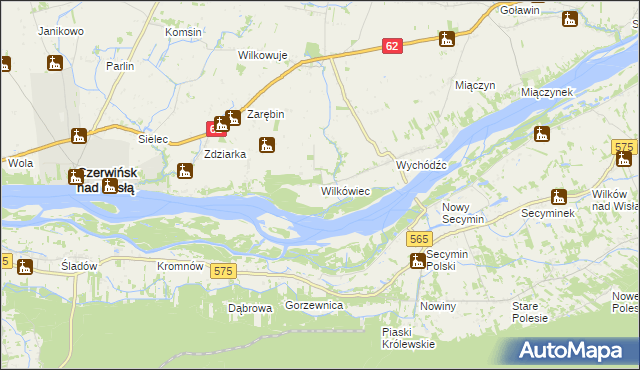 mapa Wilkówiec, Wilkówiec na mapie Targeo