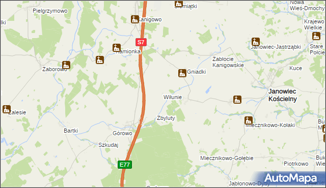 mapa Wiłunie, Wiłunie na mapie Targeo