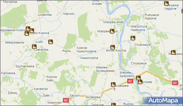 mapa Wirów gmina Jabłonna Lacka, Wirów gmina Jabłonna Lacka na mapie Targeo