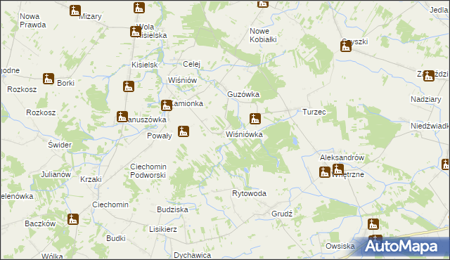 mapa Wiśniówka gmina Stoczek Łukowski, Wiśniówka gmina Stoczek Łukowski na mapie Targeo