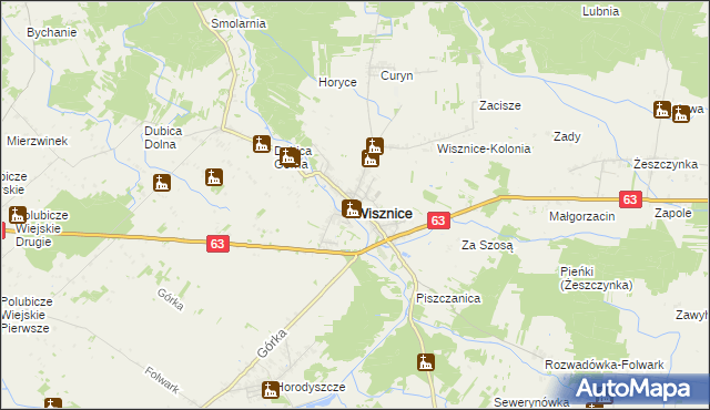 mapa Wisznice, Wisznice na mapie Targeo