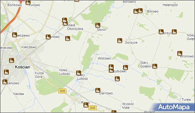 mapa Witkówki, Witkówki na mapie Targeo