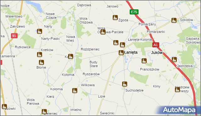 mapa Witoldów gmina Łanięta, Witoldów gmina Łanięta na mapie Targeo