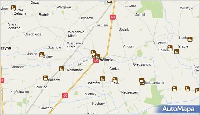 mapa Witonia, Witonia na mapie Targeo