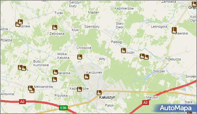 mapa Wity, Wity na mapie Targeo