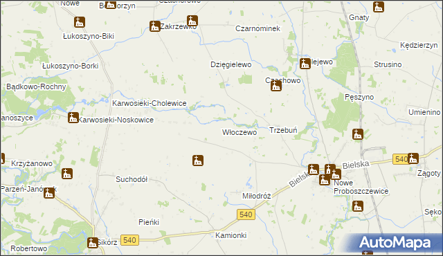 mapa Włoczewo, Włoczewo na mapie Targeo